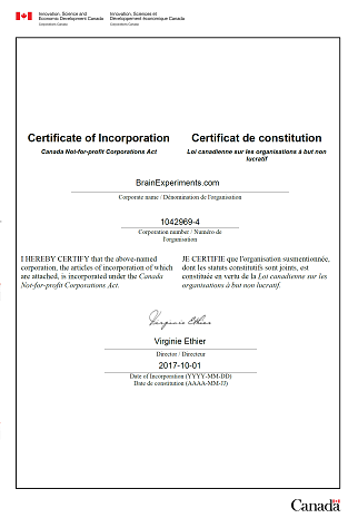 Non-profits Certificate Document